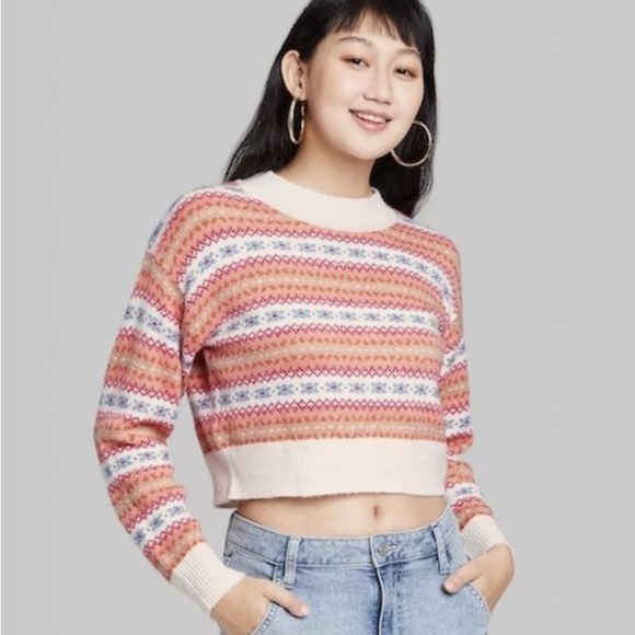 wild fable Sweaters - NWT Wild Fable Faire Isle Crop Sweater